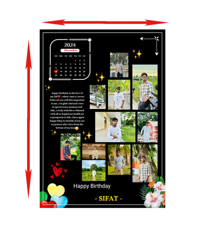 Personalized Birthday Photo Collage Frame – Custom Name & Photos