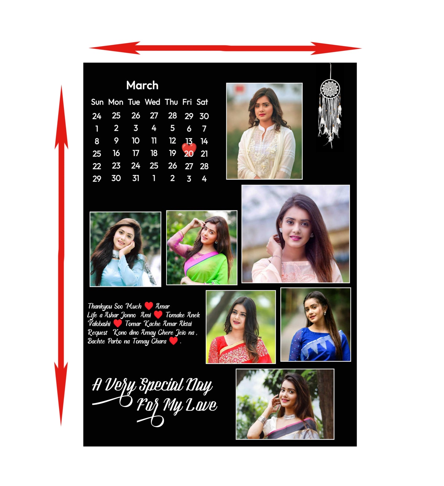 Special Birthday Collage Frame – Customizable with Your Photos & Message