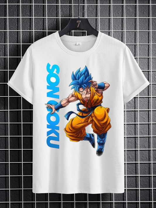 Anime T-Shirt – Son Goku Dragon Ball Printed White T-Shirt |