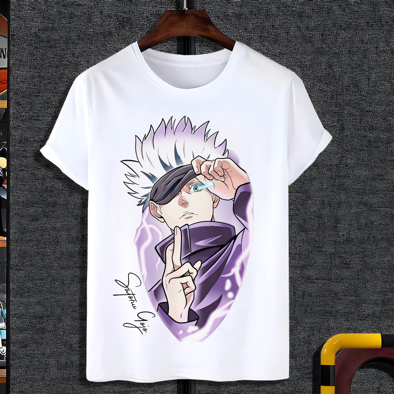 Gojo Anime Printed White T-Shirt – Men’s Round Neck Casual Tee